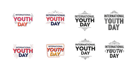 Fototapeta premium Happy Youth Day Typography – Artistic Calligraphy Illustration