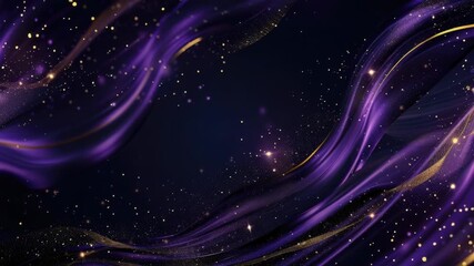 A vibrant purple and gold starry background