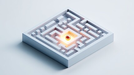 Abstract maze with glowing center