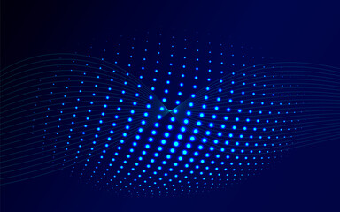 Abstract digital wave of particles. Futuristic point wave. 