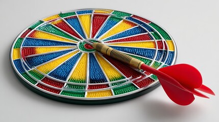 Obraz premium 3D success target icon with dart on white background 