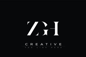 Fototapeta premium ZGH abstract letter logo design. This logo is designed by three abstract letters.
