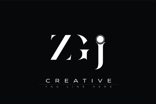 ZGJ abstract letter logo design. This logo is designed by three abstract letters.