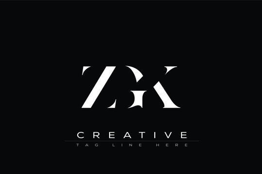 ZGK abstract letter logo design. This logo is designed by three abstract letters.