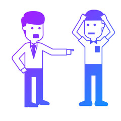 Obraz premium Illustration of Boss Complains To Employees