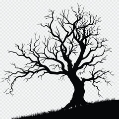 Fototapeta premium Tree silhouette vector illustration with branches in a natural seasonal design