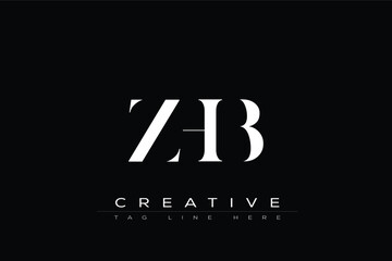 ZHB abstract letter logo design. This logo is designed by three abstract letters.