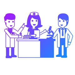 Illustration of Nurse getting lab results from Medical Technologist