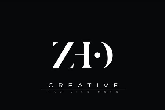 ZHO abstract letter logo design. This logo is designed by three abstract letters.