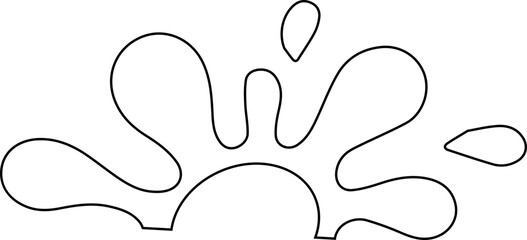 Organic bloom-like ink contour with flowing edges and scattered stroke pattern surrounding a central hollow in semi circular layout.