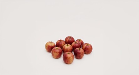 Obraz premium Fresh Red and Yellow Apples Clustered on a Clean White Background with Ample Copy Space
