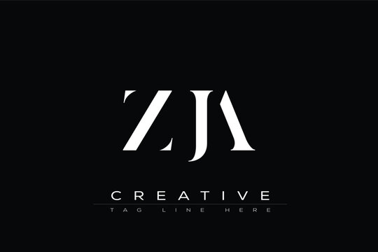 ZJA abstract letter logo design. This logo is designed by three abstract letters.