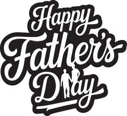 Happy Fathers Day silhouette vector Illustration
