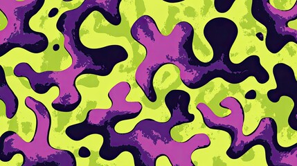 Abstract Purple And Green Camouflage Pattern Background