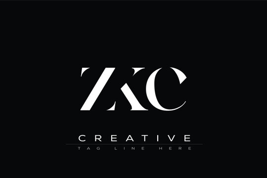 ZKC abstract letter logo design. This logo is designed by three abstract letters.