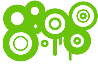 Abstract Green circles, frutiger Metro graffiti element
