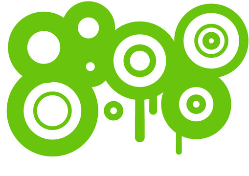 Abstract Green circles, frutiger Metro graffiti element
