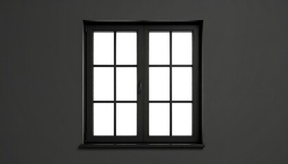 Dark window on dark wall
