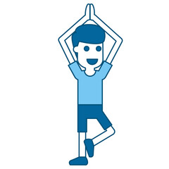 Illustration of Man Doing Yoga Pose