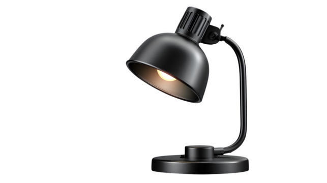 Desk lamp with arc arm design isolated on transparent background - Powered by Adobe