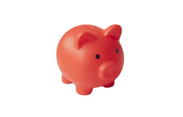 red piggy bank on an isolated background