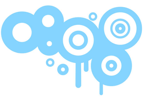 Abstract blue circles, groovy frutiger Metro element