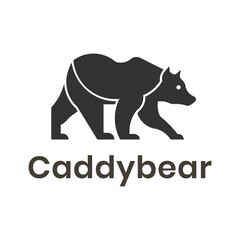 Caddybear Golf Logo – Bear Mascot with Golf Stick Icon