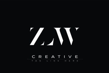 ZLW abstract letter logo design. This logo is designed by three abstract letters.