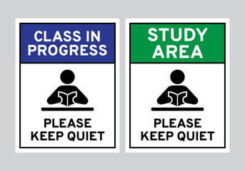 Classroom and Study Area Keep Quiet Signs – Printable School Signage