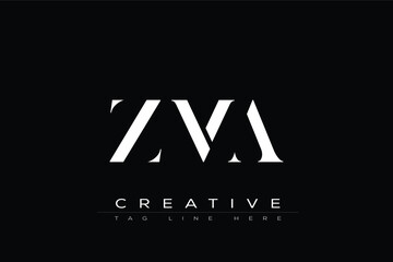 ZMA abstract letter logo design. This logo is designed by three abstract letters.