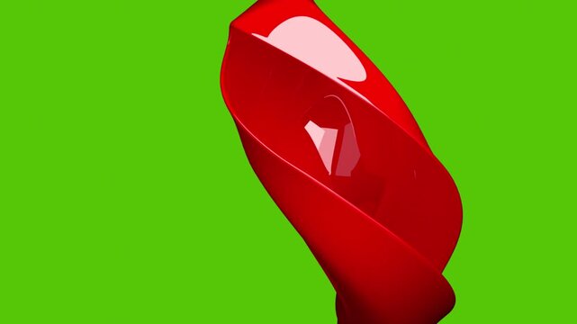 HD Red Abstract 3D Swirl &ndash; Green Screen Animation Element for News or Media Transitions