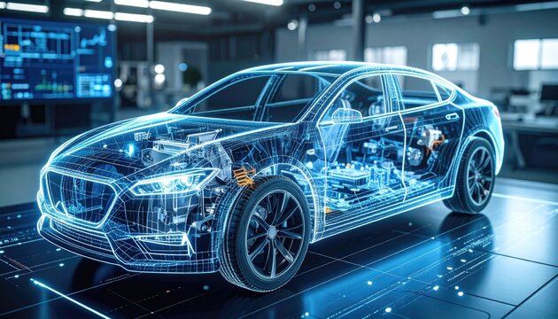 3D car design, digital rendering - Powered by Adobe