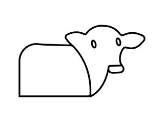 vector and icon illustration of a white cow.