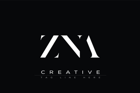 ZNA abstract letter logo design. This logo is designed by three abstract letters.