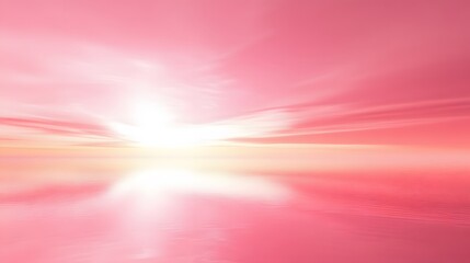 Pink Sunset Sky Reflection on Calm Water Serene Seascape