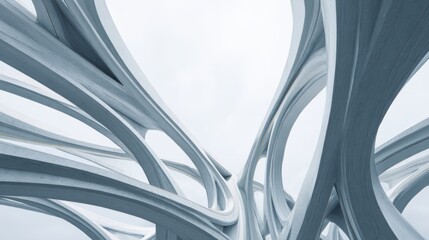 Intersecting Curved Beams Against Sky