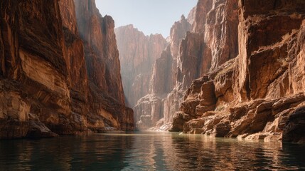 Arid Canyon Landscape with River