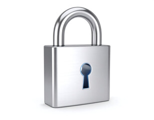 A gleaming silver padlock, symbolizing security and protection.