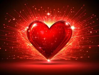 Sparkling Red Heart Valentine's Day Design