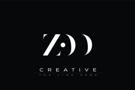 ZOD abstract letter logo design. This logo is designed by three abstract letters.