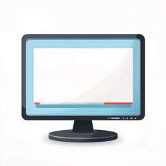 Fototapeta premium Desktop computer monitor with blank screen on white background 