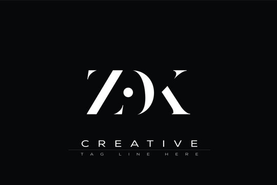 ZOK abstract letter logo design. This logo is designed by three abstract letters.