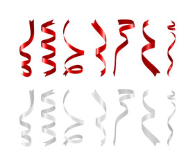 vector set of ribbon design (red and white)