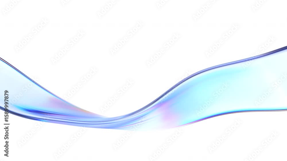 Poster abstract animation, background design with glass wave, 4k looping video, 3d render