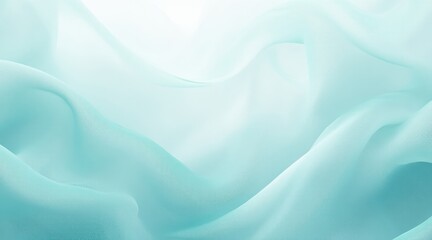 Obraz premium Soft flowing aqua chiffon fabric draped gracefully isolated on white background
