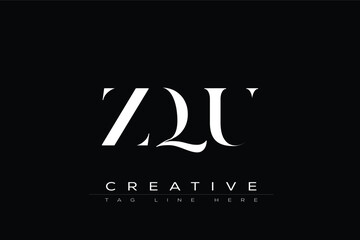 ZQU abstract letter logo design. This logo is designed by three abstract letters.