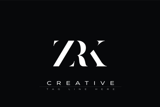 ZRK abstract letter logo design. This logo is designed by three abstract letters.