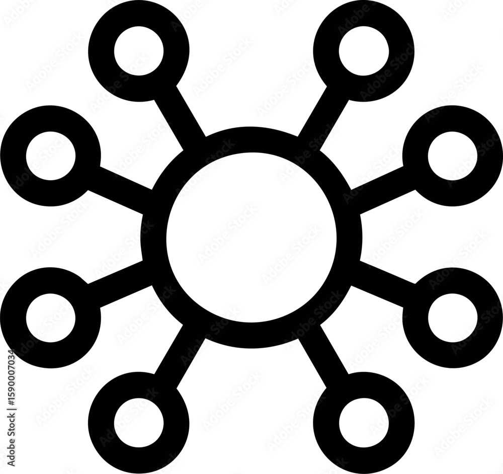 Poster black connected circle nodes in network pattern concept illustration. vector illustration