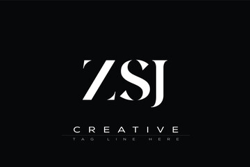 ZSJ abstract letter logo design. This logo is designed by three abstract letters.