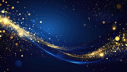 Obraz premium Abstract swirling gold and blue design